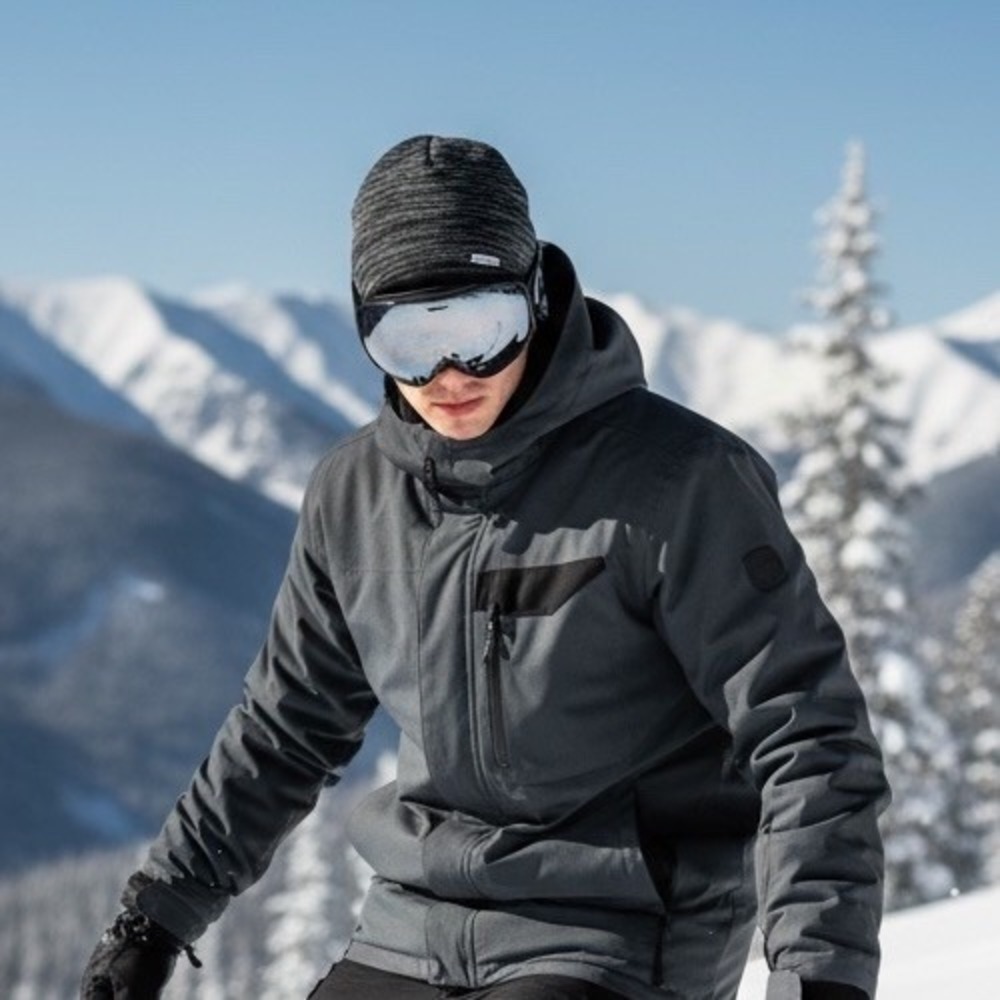 Igloos Black & Grey Men's Winter Snow Ski Beanie Hat Cap  Fleece Lining OSFA